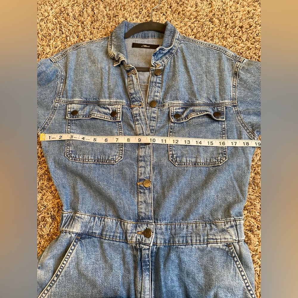 Mavi Eva Denim Jumpsuit Light Indigo Blue S - Picture 10 of 11